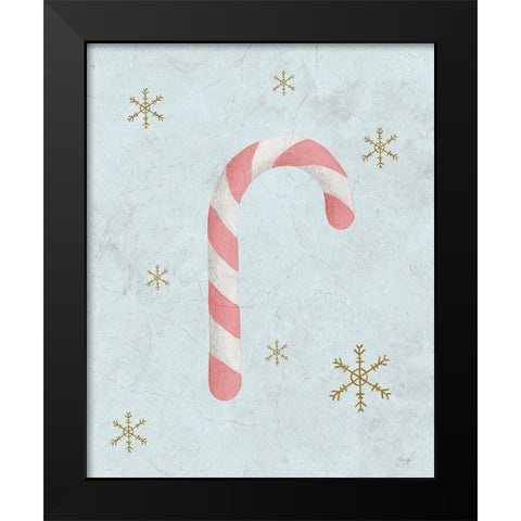 Candy Cane Love Black Modern Wood Framed Art Print by Yass Naffas Designs