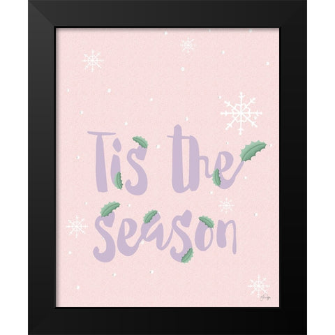 Tis the Season Black Modern Wood Framed Art Print by Yass Naffas Designs