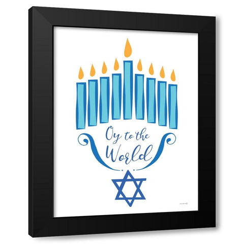 Oy to the World Black Modern Wood Framed Art Print by Yass Naffas Designs