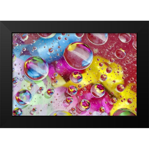 Abstract of bubbles of color Black Modern Wood Framed Art Print by Rotenberg, Nancy