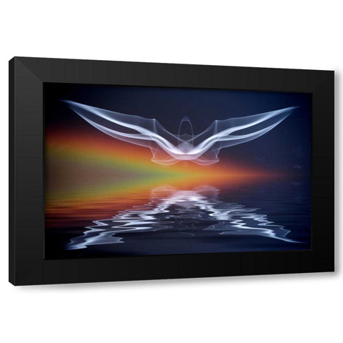 Artistic creation of angel or spirit Black Modern Wood Framed Art Print by Zuckerman, Jim