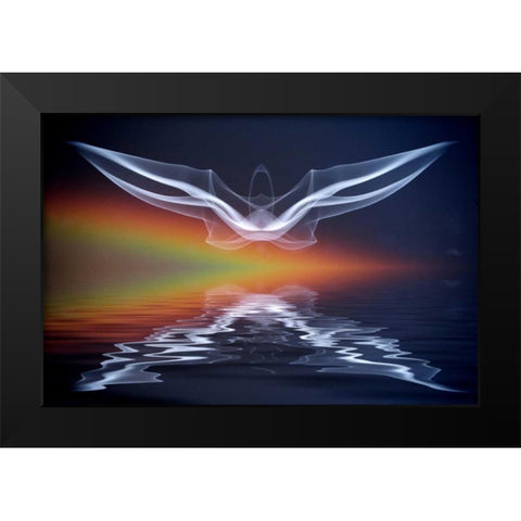 Artistic creation of angel or spirit Black Modern Wood Framed Art Print by Zuckerman, Jim