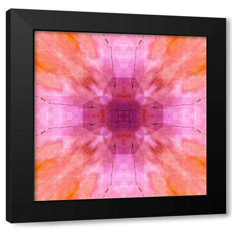 Pink and orange abstract Black Modern Wood Framed Art Print with Double Matting by Jaynes Gallery