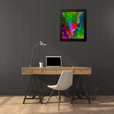 Abstract of meditating human face Black Modern Wood Framed Art Print by Zuckerman, Jim