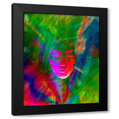 Abstract of meditating human face Black Modern Wood Framed Art Print by Zuckerman, Jim