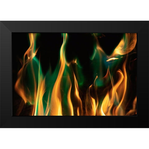 Colorful flames Black Modern Wood Framed Art Print by Herbig, David