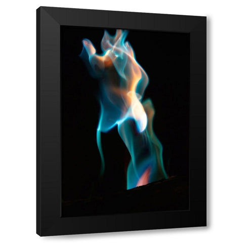 Colorful flames Black Modern Wood Framed Art Print with Double Matting by Herbig, David