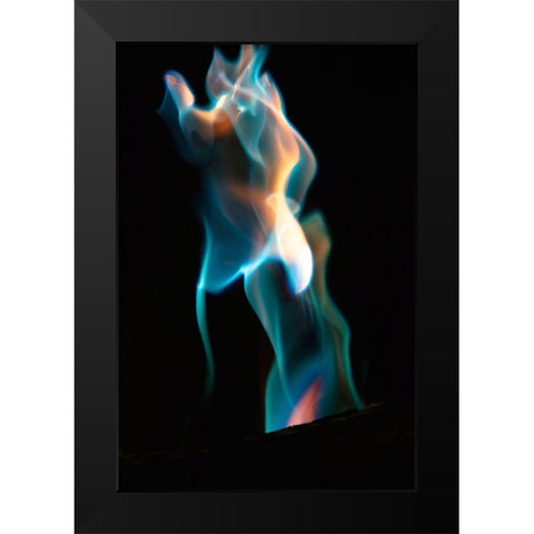 Colorful flames Black Modern Wood Framed Art Print by Herbig, David