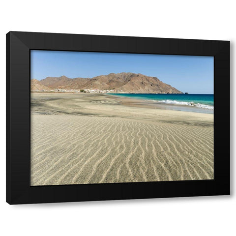 The beach near Sao Pedro Island Sao Vicente-Cape Verde Black Modern Wood Framed Art Print by Zwick, Martin