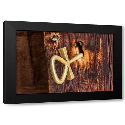 Africa-Egypt-Abu Simbel A key to a temple door in the shape of an Ankh Black Modern Wood Framed Art Print with Double Matting by Wilson, Emily