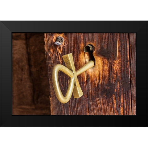 Africa-Egypt-Abu Simbel A key to a temple door in the shape of an Ankh Black Modern Wood Framed Art Print by Wilson, Emily