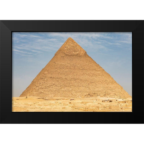 Africa-Egypt-Cairo Giza plateau Pyramid of Khafre in Giza Black Modern Wood Framed Art Print by Wilson, Emily