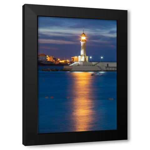 Africa-Egypt-Alexandria Lighthouse in the harbor at Alexandria Black Modern Wood Framed Art Print by Wilson, Emily