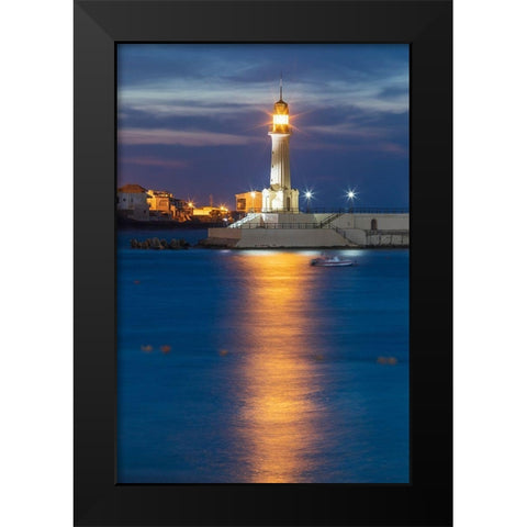 Africa-Egypt-Alexandria Lighthouse in the harbor at Alexandria Black Modern Wood Framed Art Print by Wilson, Emily