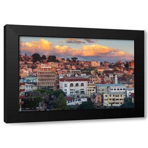 Madagascar-Antananarivo Sunset over the city Black Modern Wood Framed Art Print with Double Matting by Hogstrom, Inger