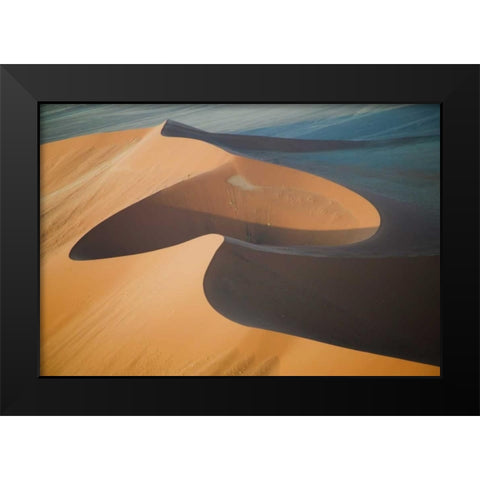 Namibia, Soussevlei, Great Red Sand Dunes aerial Black Modern Wood Framed Art Print by Anon, Ellen