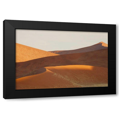 Namibia, Sossusvlei Sunrise over the sand dunes Black Modern Wood Framed Art Print with Double Matting by Kaveney, Wendy