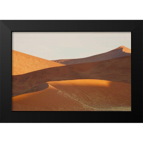 Namibia, Sossusvlei Sunrise over the sand dunes Black Modern Wood Framed Art Print by Kaveney, Wendy