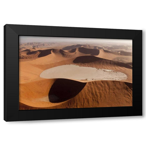 Namibia, Namib Desert Patterns on sand dunes Black Modern Wood Framed Art Print by Kaveney, Wendy