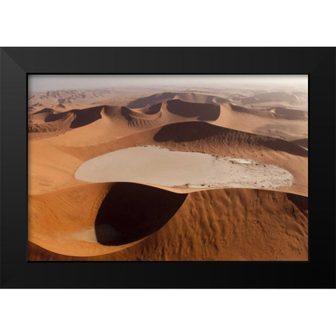 Namibia, Namib Desert Patterns on sand dunes Black Modern Wood Framed Art Print by Kaveney, Wendy