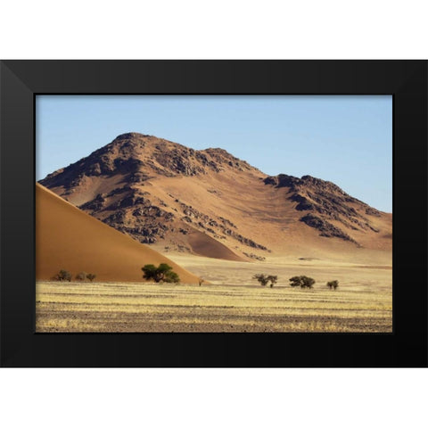 Namibia, Sossusvlei Sand dune and mountain Black Modern Wood Framed Art Print by Kaveney, Wendy