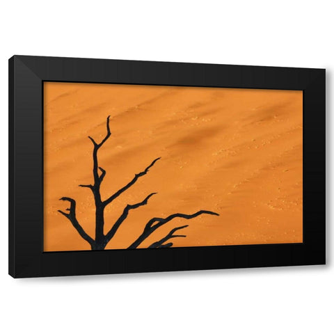 Namibia, Dead Vlei Tree branches and sand dune Black Modern Wood Framed Art Print by Kaveney, Wendy