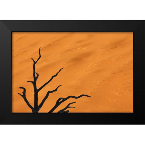 Namibia, Dead Vlei Tree branches and sand dune Black Modern Wood Framed Art Print by Kaveney, Wendy