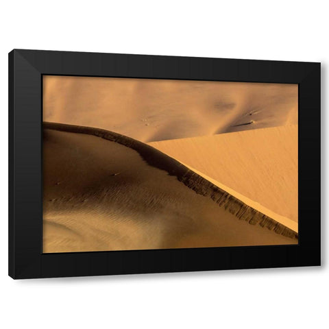 Namibia, Namib-Naukluft Park Abstract sand dunes Black Modern Wood Framed Art Print by Kaveney, Wendy