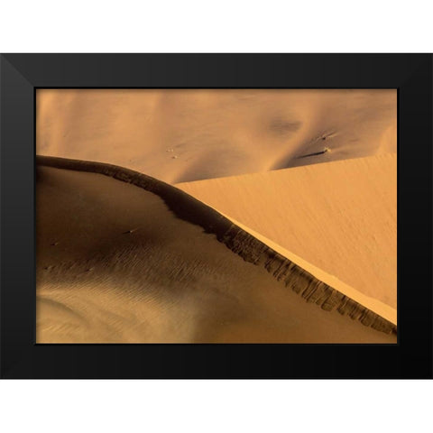 Namibia, Namib-Naukluft Park Abstract sand dunes Black Modern Wood Framed Art Print by Kaveney, Wendy