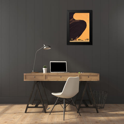 Namibia, Namib-Naukluft Park Sand dune and trees Black Modern Wood Framed Art Print by Kaveney, Wendy