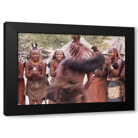 Namibia, Opuwo Himba woman during a dance Black Modern Wood Framed Art Print with Double Matting by Kaveney, Wendy
