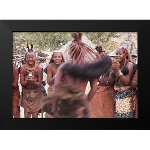 Namibia, Opuwo Himba woman during a dance Black Modern Wood Framed Art Print by Kaveney, Wendy