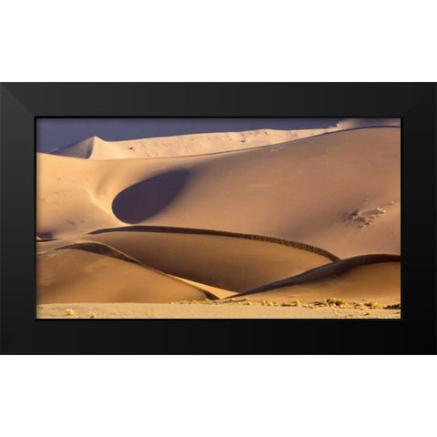 Namibia, Namib-Naukluft Park Abstract sand dunes Black Modern Wood Framed Art Print by Kaveney, Wendy