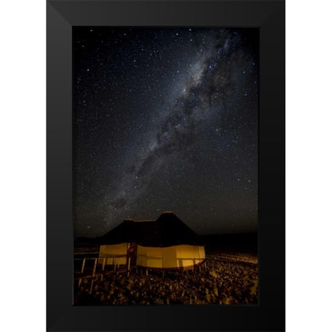 Namibia, Namib-Naukluft Park Hut and Milky Way Black Modern Wood Framed Art Print by Kaveney, Wendy