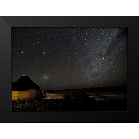 Namibia, Namib-Naukluft Park, Milky Way over Hut Black Modern Wood Framed Art Print by Kaveney, Wendy