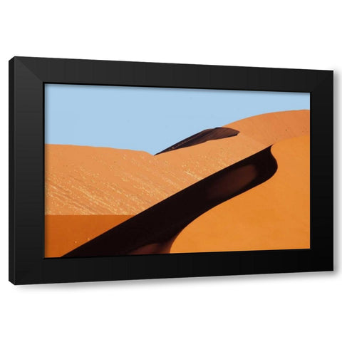 Namibia, Namib-Naukluft Park Sand dune abstract Black Modern Wood Framed Art Print with Double Matting by Kaveney, Wendy