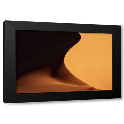 Namibia, Namib-Naukluft Park Sand dune abstract Black Modern Wood Framed Art Print with Double Matting by Kaveney, Wendy