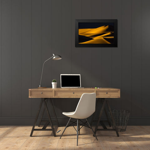 Namibia, Namib-Naukluft NP Abstract of sand dune Black Modern Wood Framed Art Print by Young, Bill
