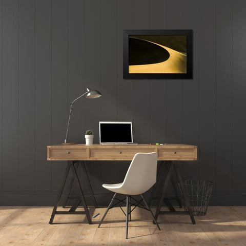 Namibia Abstract of sand dune near Walvis Bay Black Modern Wood Framed Art Print by Young, Bill