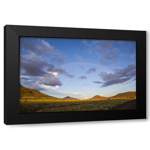 Africa, Namibia Landscape with full rainbow Black Modern Wood Framed Art Print with Double Matting by Young, Bill