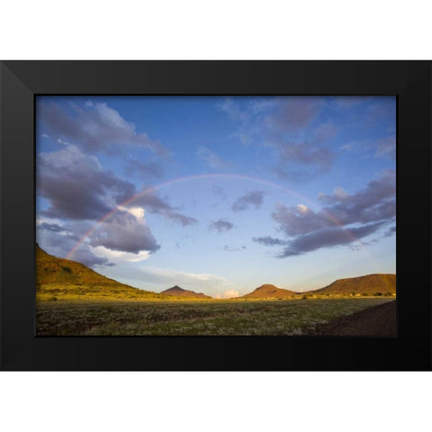 Africa, Namibia Landscape with full rainbow Black Modern Wood Framed Art Print by Young, Bill
