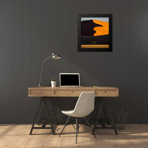 Namibia, Namib-Naukluft NP Abstract of sand dune Black Modern Wood Framed Art Print by Young, Bill