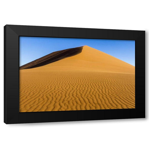 Namibia, Namib-Naukluft NP Patterns in sand dune Black Modern Wood Framed Art Print with Double Matting by Young, Bill