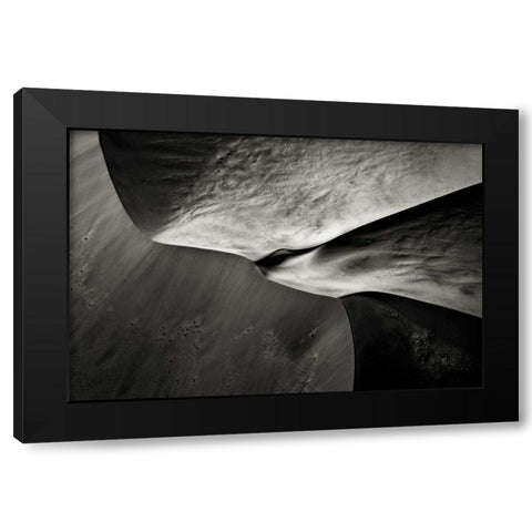 Namibia, Namib Desert Aerial view of sand dunes Black Modern Wood Framed Art Print with Double Matting by Young, Bill