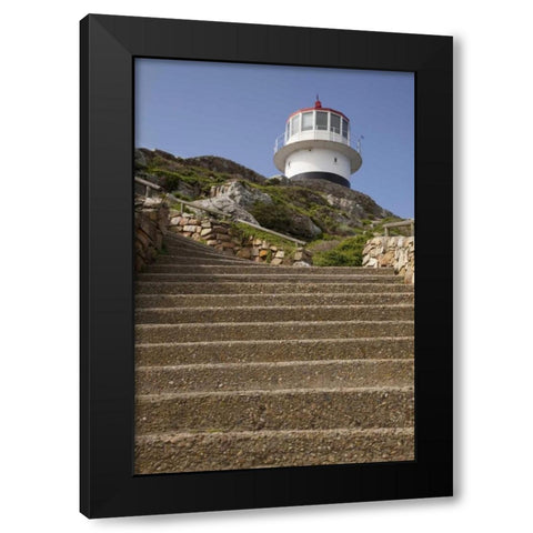 Stairs to a lighthouse, Cape Point, South Africa Black Modern Wood Framed Art Print with Double Matting by Kaveney, Wendy