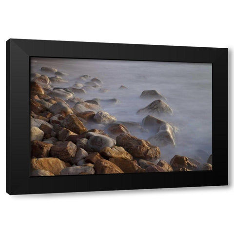 Llandudno Beach at sunset, South Africa Black Modern Wood Framed Art Print with Double Matting by Young, Bill