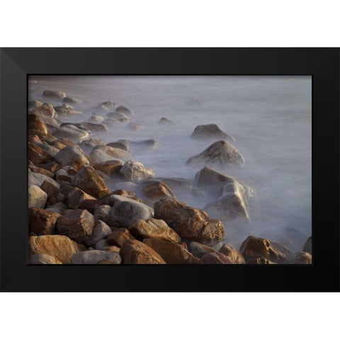 Llandudno Beach at sunset, South Africa Black Modern Wood Framed Art Print by Young, Bill