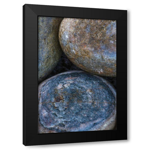 South Buckballbaai Cluster of rounded rocks Black Modern Wood Framed Art Print by Young, Bill