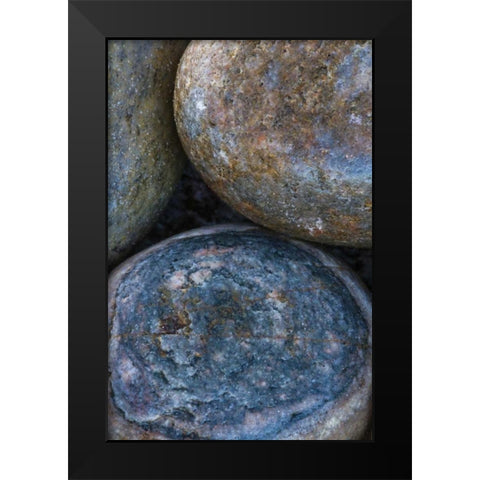 South Buckballbaai Cluster of rounded rocks Black Modern Wood Framed Art Print by Young, Bill