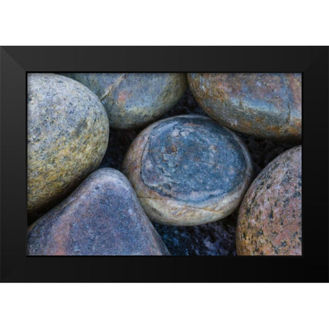 South Buckballbaai Cluster of rounded rocks Black Modern Wood Framed Art Print by Young, Bill